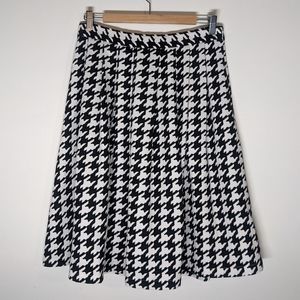Houndstooth a-line midi skirt